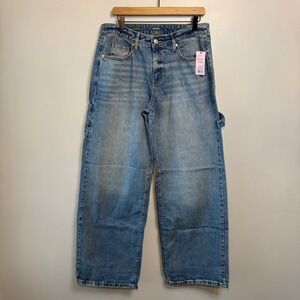 Wild Fable Women's Low Rise Baggy Carpenter Jeans Medium Wash Size 10 Long NEW